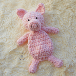 crochet plush piglet | crochet piglet toy | baby shower gift | newborn photo prop | crochet animal | piglet lovey