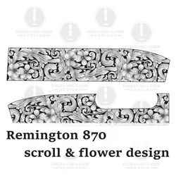 engraving laser designs remington 870 scroll & flower design