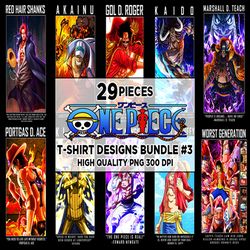 29 one piece anime t-shirt designs bundle 3