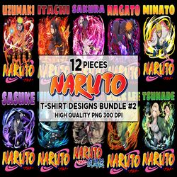 12 naruto anime t-shirt designs bundle 2