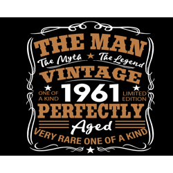 the man the myth the legend vintage 1961 svg, birthday svg, 60th birthday svg