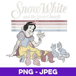 disney snow white and the seven dwarfs line poster v2 , png design, png instant download