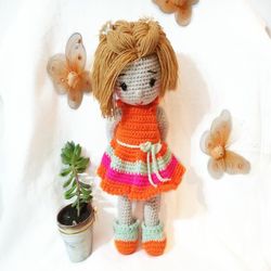 crochet pattern of doll sarah whit dress pdf english / espanol ternura amigurumi