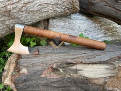 hand made viking throwing axe ,hand forged mini bearded axe, norse axe, celtic axe, gift for men, for hunting, camping