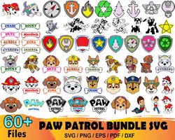 60 paw patrol bundle svg, paw patrol svg, paw patrol clipart, paw patrol svg, paw patrol clipart, dog patrol svg, dog pa