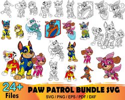 24 paw patrol bundle svg, paw patrol svg, paw patrol clipart, paw patrol svg, paw patrol clipart, dog patrol svg, dog pa