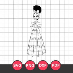 encanto dolores outline svg, dolores madrigal svg, encanto svg, disney svg, png dxf pdf digital file