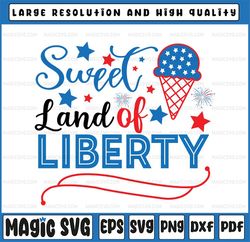 Sweet Land Of Liberty Svg, 4th Of July Svg, Independence Day Cut File For Cricut and Silhouette
