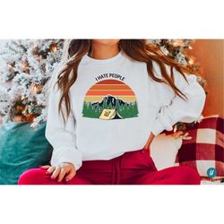 i hate people sweatshirt gift for camp lover, introvert people gift shirt, outdoor sports sweater, social distance t-shi