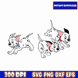 101 dalmatians svg bundle, dog lover, dalmatian svg, cruella deville - not today cruella - villian - sublimation