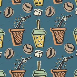 coffee shop 22 seamless tileable repeating pattern
