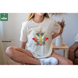 retro tinkerbell and captain hook shirt, peter pan characters t-shirt, neverland sweatshirt, disneyland villain tee, mag