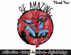 kids marvel spider-man be amazing distressed kids graphic png, sublimation