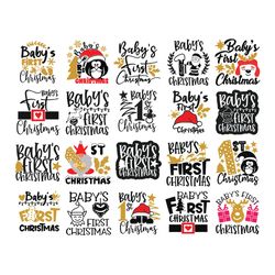 baby's first christmas bundle svg, silhouette svg fies