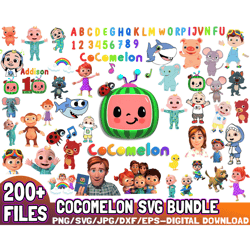 200 files cocomelon svg bundle