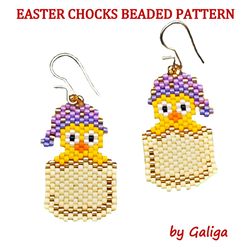 easter chick brick stitch beading pattern peyote spring holiday beaded design seed bead hair accessory brooch bookmark