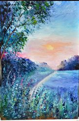 landscape nature, oil painting. original painting