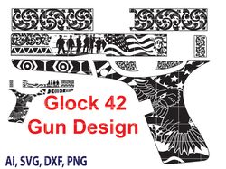 glock 42 hand gun design vector art