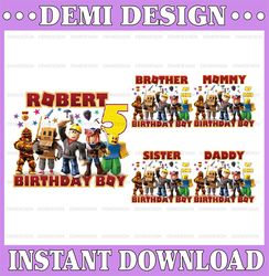 Roblox Birthday Girl Family Party Shirts