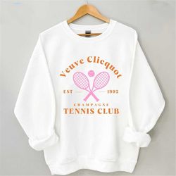 champagne veuve rose tennis club sweat, champagne veuve rose shirt, champagne tennis club t-shirt, orange champagne ros