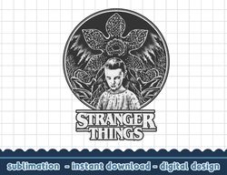 netflix stranger things eleven and demogorgon circle png,digital print