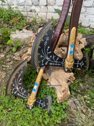 hand-forged leviathan god of war, kratos viking bearded, norse, and celtic axes make excellent gifts, gift for men