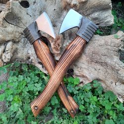 customized viking throwing axe ,hand forged mini bearded axe, norse axe, celtic axe, gift for men, for hunting, camping