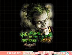 batman arkham asylum joker welcome to the madhouse t shirt png, digital print,instant download