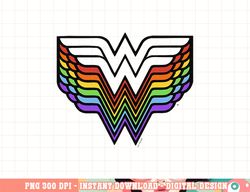 dc comics wonder woman rainbow dropshadow logo png, digital print,instant download