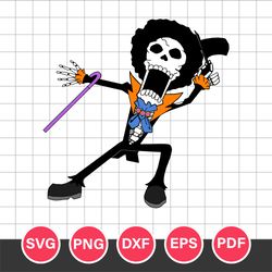 Brook One Piece Svg, Brook Chibi Svg, One Piece Svg, Anime Svg, Anime Characters Svg, Png Dxf Eps Pdf Instant Download