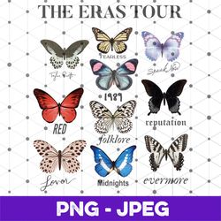 the eras tour butterfly vintage png, taylor's version png, the eras tour 2023 png, taylor retro concert png,