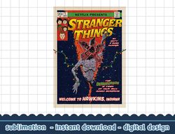 stranger things welcome to hawkins comic cover png,digital print