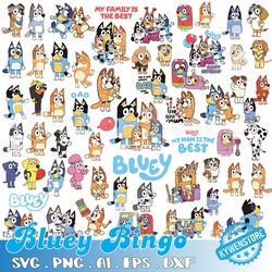 bluey svg, bluey svg bundle, bluey cut files for cricut, bluey the dog clipart, bluey png, bluey layered svg, bluey birt