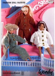 knitting patterns for dolls clothes - knit fashion barbie doll outfits - vintage pattern digital pdf download