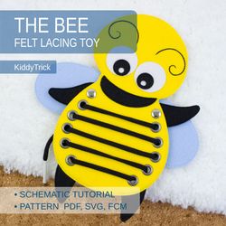 felt lacing toy bee sewing pattern