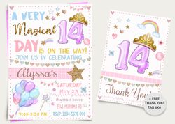 14th birthday invitation