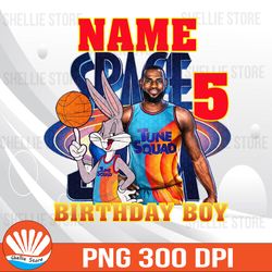 custom mew movie space jam birthday, custom family birthday png, birthday matching tee, birthday party outfit matching