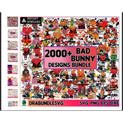 2000 files bad bunny halloween svg, mega bundle svg, bundle bad bunny halloween,instant download