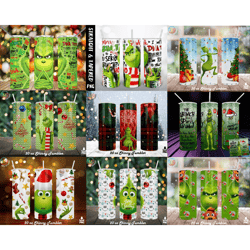 grinchmas 20oz glass can png, grinch christmas light tumbler wrap, funny christmas tumbler, grinchmas png,grinch png