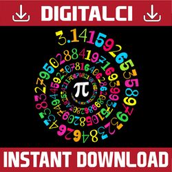 pi day spiral color numbers 3.14 happy pi day pi day, funny pi day, math 14th png sublimation