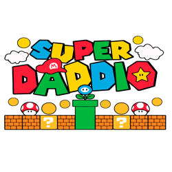 super daddio svg, fathers day svg, daddio svg, dad svg, mario dad svg, super marrio dad, super dad svg, mario svg, suppe