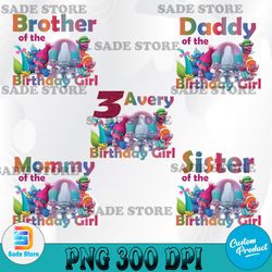 trolls family png, trolls birthday iron on transfer, birthday girl party printable, trolls png, digital file, trolls