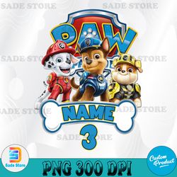 personalized paw patrol birthday boy png, paw patrol family birthday png, birthday matching tee, patrol inspired