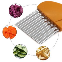 Crinkle Cutter Knife, Potatoes Crinkle Fry Cut And Vegetable Cutter For  Veggies, Stainless Steel Carrot Slicer