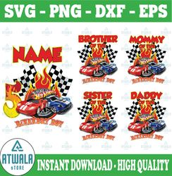 personalized hot wheel birthday boy png, racing cars png, monster truck png, custom named age birthday girl png download