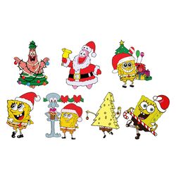 squarepants spongebob christmas svg disney character-clipart digital, silhouette svg fies