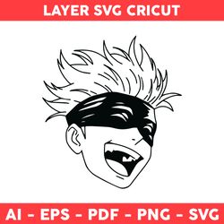 Gojo Satoru Svg, Gojo Svg, Gojo Head Svg, Jujutsu Kaisen Svg, Anime Character Svg, Anime Svg - Digital File