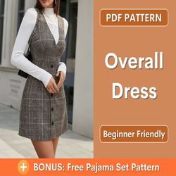 dress sewing pattern pdf | dress pattern | mini dress pattern | slip dress pdf pattern women easy dress pattern | vneck