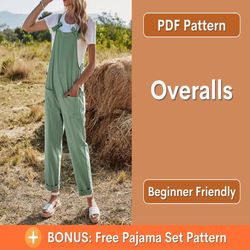 overall jumpsuit pattern, meadow overalls, overalls pattern, pattern women jumpsuit, dungaree pant loose trouser