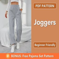 jogger sewing pattern, women's sweatpants sewing pattern pants, easy joggers, gym pants, comfy sweatpants, jogger